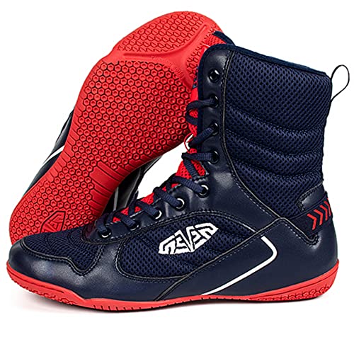Adoff Boxschuhe Herren Kniebeugenschuhe Ringerschuhe Jugend Muay Thai Taekwondo Boxen Trainingsschuhe Kampfsportschuhe Atmungsaktiv (38,Marineblau) von Adoff