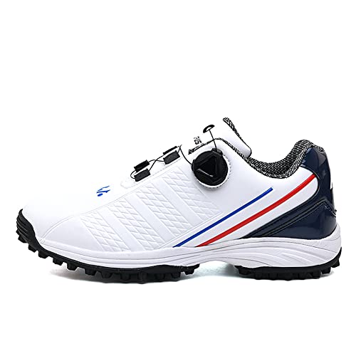 Adoff Golf Schuhe Herren Anti-Skid Wasserdicht Atmungsaktive Turnschuhe Bequeme atmungsaktive Golfschuhe (39,weiß Rot) von Adoff