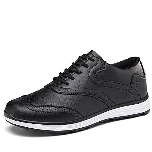 Adoff Golf Schuhe Herren Anti-Skid Wasserdicht Atmungsaktive Turnschuhe Bequeme atmungsaktive Golfschuhe (42,Schwarz) von Adoff