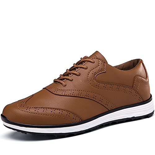 Adoff Golf Schuhe Herren Anti-Skid Wasserdicht Atmungsaktive Turnschuhe Bequeme atmungsaktive Golfschuhe (42,braun) von Adoff