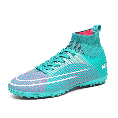 Adoff Herren Fußballschuhe Jugend High Top Spikes Spikes Professionelle Jugend Erwachsene Fußballschuhe Trainingsschuhe Unisex Outdoor Sport Fußball Turnschuhe EU31-48 (38,grün 1) von Adoff