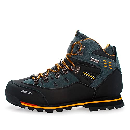 Adoff Herren Mountain Trainer Trekking-& Wanderstiefel Kletterschuhe rutschfest und verschleißfest (40,Schwarz Gelb 1) von Adoff