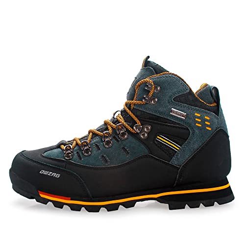 Adoff Herren Mountain Trainer Trekking-& Wanderstiefel Kletterschuhe rutschfest und verschleißfest (42,Schwarz Gelb 1) von Adoff