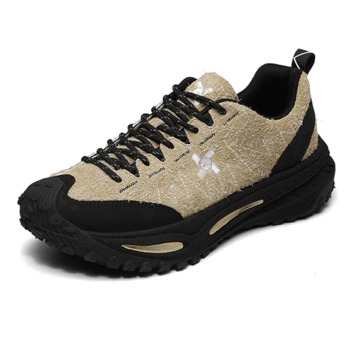 Adoff Herren Outdoor Kletterschuhe Rinderleder Material rutschfeste Gummisohle (Kaki,41) von Adoff