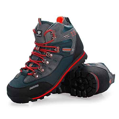 Adoff Herren Wanderschuhe, Wanderschuhe, rutschfest, verschleißfest, wasserdicht und sandbeständig Mountain Trainer Trekking-& Wanderstiefel (43,Blau orange) von Adoff