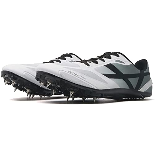 Adoff Unisex Spiked Sprint Leichtathletik-Laufschuhe rutschfeste Turnschuhe Sprint-Spikes Gittergewebe Sommer Atmungsaktiv und bequem (38,Grau) von Adoff