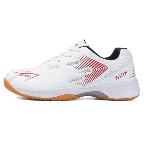 Adoff Unisex Tischtennisschuhe Jugend Erwachsener 36-48EU Sommer atmungsaktives Mesh Große Größe Tischtennisschuhe 48EU 47EU 46EU (Weiß Schwarz 2025M,38) von Adoff