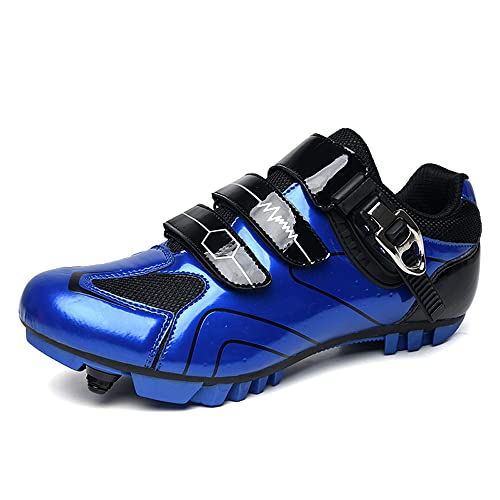 Fahrradschuhe für Männer und Frauen Mountainbike Schuhe SPD Schnalle Mountainbike Schuhe Rennrad Schuhe Entsperren Schuhe (39,blau S) von Adoff