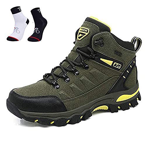 Wanderschuhe Outdoor wasserdicht, atmungsaktiv, rutschfest, Trekking-Stiefel, Spaziergänge, Reisen, Sneaker, für Damen und Herren (Army Green 1,39) von Adoff