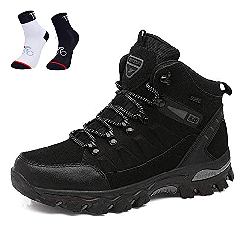 Wanderschuhe Outdoor wasserdicht, atmungsaktiv, rutschfest, Trekking-Stiefel, Spaziergänge, Reisen, Sneaker, für Damen und Herren (Black 1,44) von Adoff