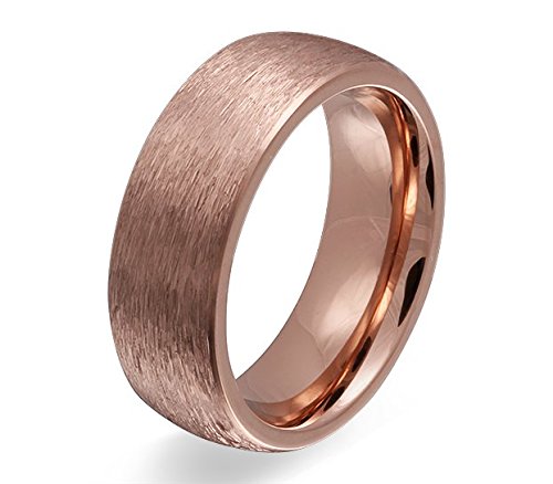 Adomio -Ring Trauring Antragsring Partnerring Edelstahl Rosegold vergoldet - mit gratis Gravur 60 (19.1) E-FU-H von Adomio