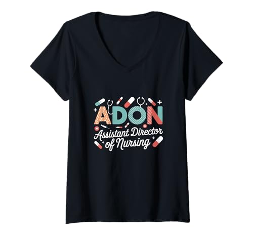 Damen Adon, stellvertretender Direktor von Nursing Shirt, Nurse Appreciation T-Shirt mit V-Ausschnitt Damen Adon, stellvertretender Direktor von Nursing Shirt, Nurse Appreciation T-Shirt mit V-Ausschnitt von Adon Assistant Cute Director Of Nursing Shirt