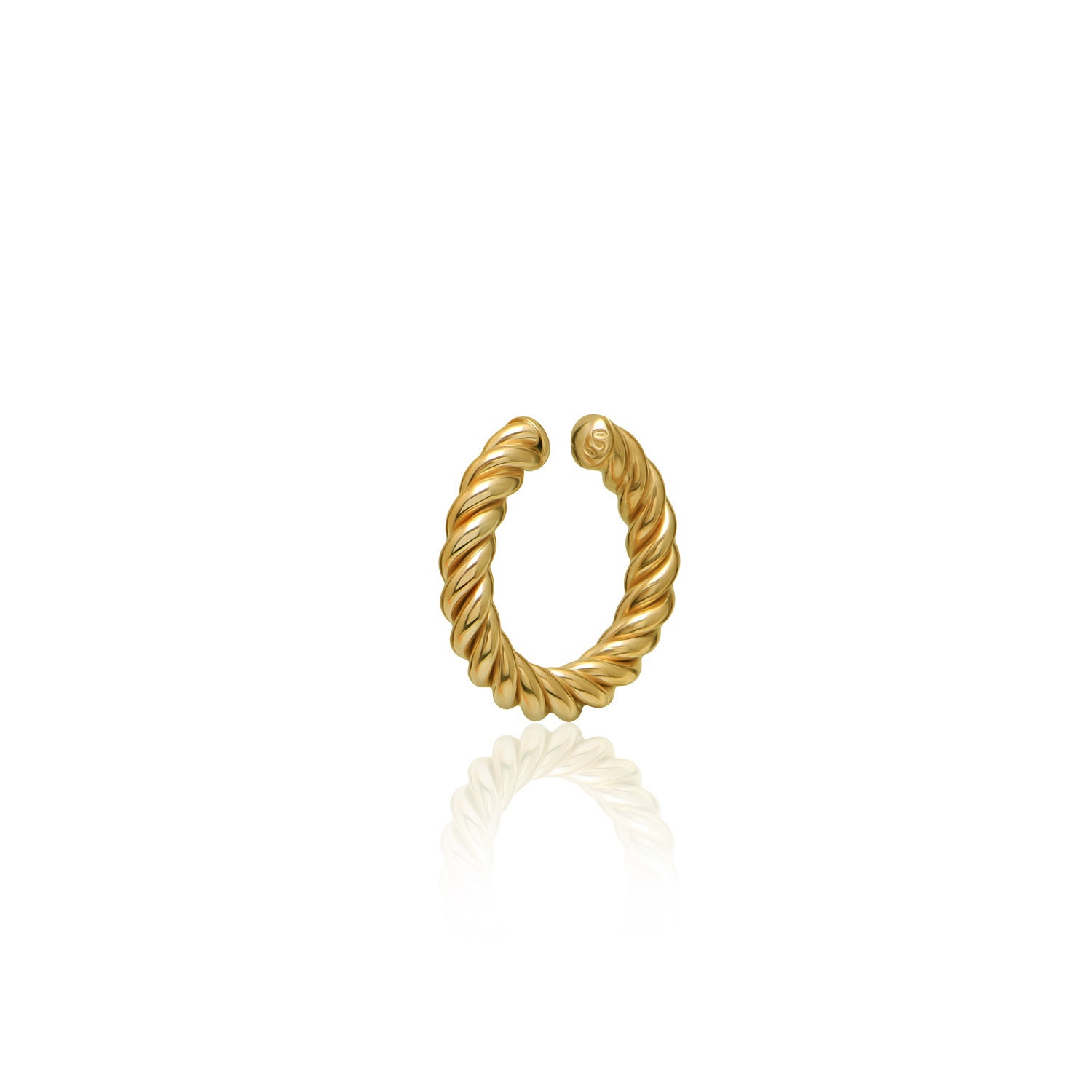 Twist Ohrmanschette 925 Massiv Silber Minimal Wickelohrring Spirale Gold Vermeil Kein Piercing Zierliche Knorpelohrring von AdoniaJewels