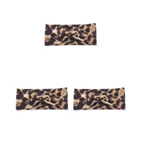 3er-Set gehäkeltes Stirnband Sport Tie-Dye Breite Hohe Elastizität Haar Styling Zubehör für Sport Yoga Gym Laufen Leopard Print 4 von Adoorniequea