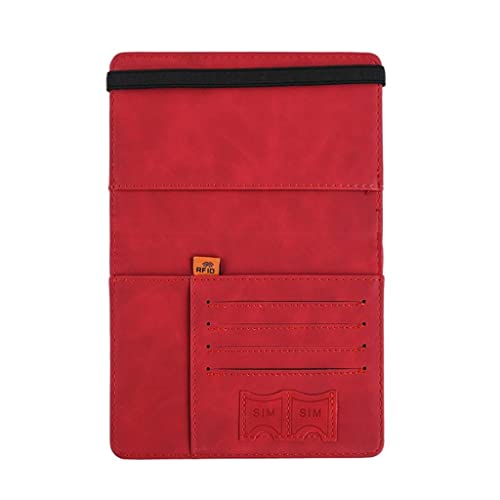 Adoorniequea Reisepasshülle, Dokumenten-Organizer, Reiseetui, Brieftasche, Kartenetui, Rot, 15 x 21 cm, Rot, 15 x 21 cm, 15x21 cm von Adoorniequea