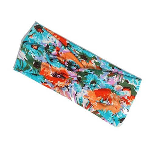 Gehäkelte Stirnband Floral Leopard Print Sport Stirnband Tie-dye Breite Haar Styling Zubehör für Sport Yoga Blumendruck 1 von Adoorniequea