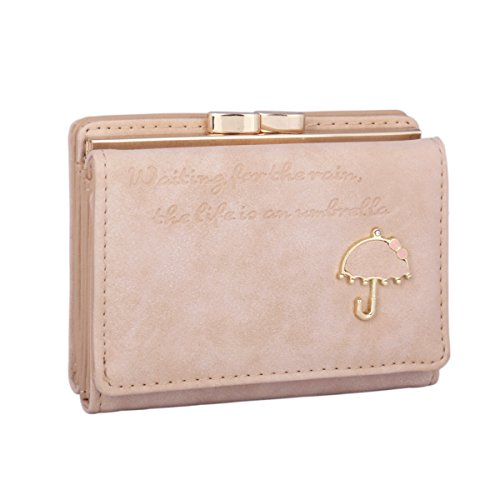 Adoptfade Mini Damen Geldbörse Kurz Dreiseitig Geldbeutel Mit Kleinem Regenschirm, Beige Adoptfade Mini Damen Geldbörse Kurz Dreiseitig Geldbeutel Mit Kleinem Regenschirm, Beige von Adoptfade