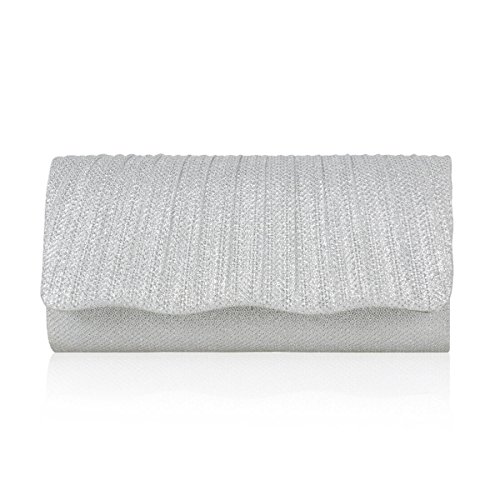 Adoptfade Strass Hardcases Abendtaschen Damen Clutches, silber von Adoptfade