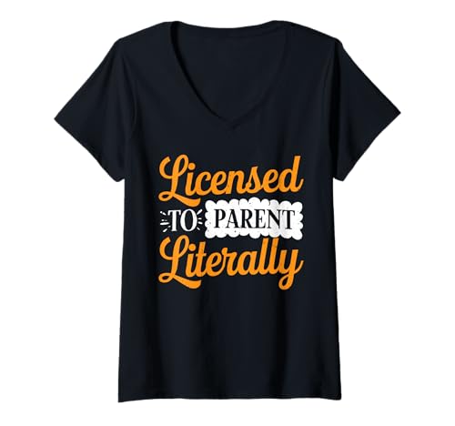 Damen Licensed to Parent Literally Adoptionspflege - T-Shirt mit V-Ausschnitt von Adoptionsstolz fördern