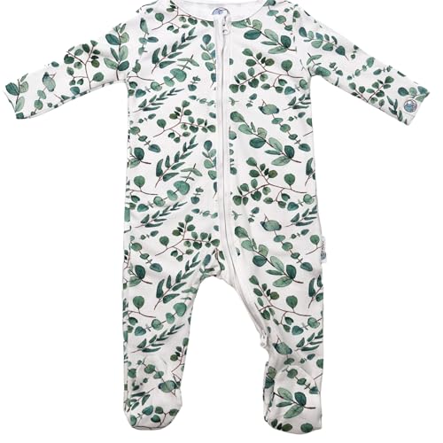 AdoraCub Baby Zip Schlafanzug Bio-Baumwolle Bambus, Weicher & Atmungsaktiver Strampler für Neugeborene, Oeko-TEX Zertifiziert, Langarm Pyjama mit Reißverschluss | Inklusive Geschenkbox von AdoraCub