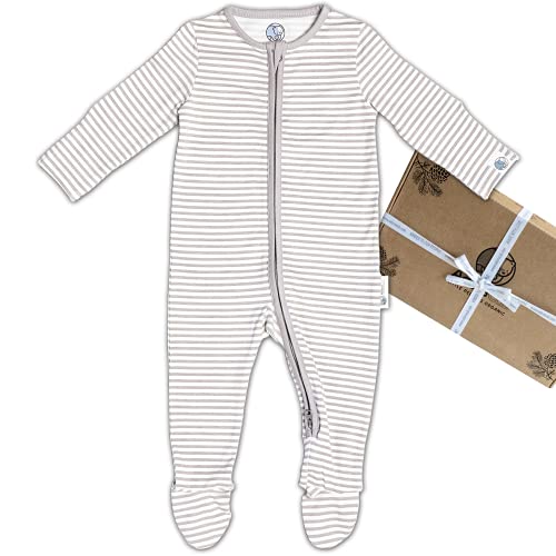 AdoraCub Bio-Baumwoll-Bambus-Baby-Zip-Schlafanzüge, superweiche Baby-Schlafanzüge für Jungen und Mädchen | inklusive Geschenkbox | Stretch-Passform, Falten über Füße und Handmanschetten von AdoraCub