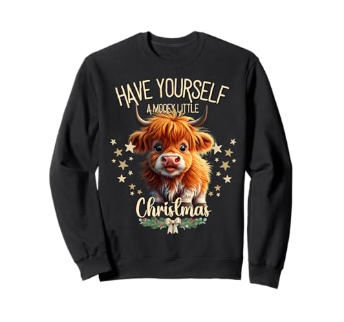 Highland Cow Christmas Cute für Damen und Mädchen, die Kühe lieben Sweatshirt von Adorable Baby Highland Cows for Christmas Girls