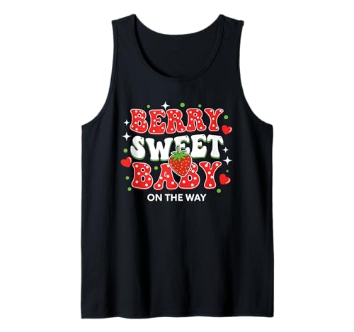 Berry Sweet Baby On The Way — Enthüllung Einer süßen Erdbeerschwangerschaft Tank Top von Adorable Baby Shower Outfits For Expecting Moms