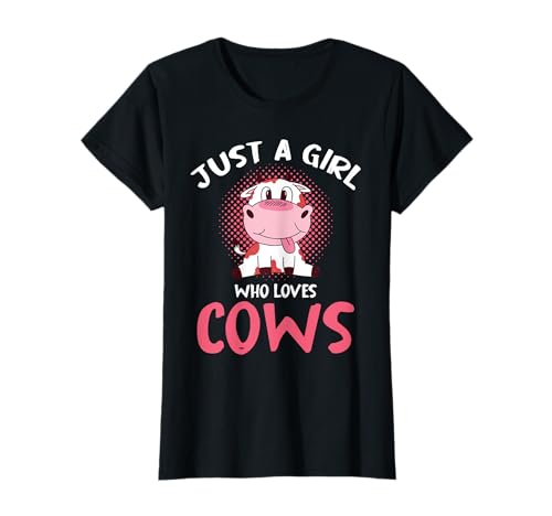 Just A Girl Who Loves Cows Niedliche Kuhkunst T-Shirt von Adorable Cow Enthusiast Fun Girl Style