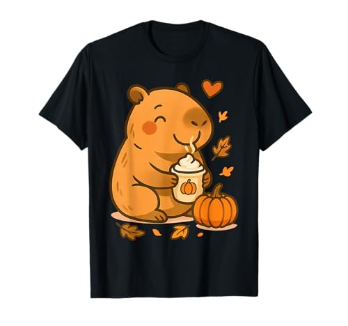 Süße Capybara Kaffee Kürbis Gewürz Kawaii Herbst Vibes Mädchen T-Shirt Süße Capybara Kaffee Kürbis Gewürz Kawaii Herbst Vibes Mädchen T-Shirt von Adorable Cozy Autumn Capybara Coffee Pumpkin Spice