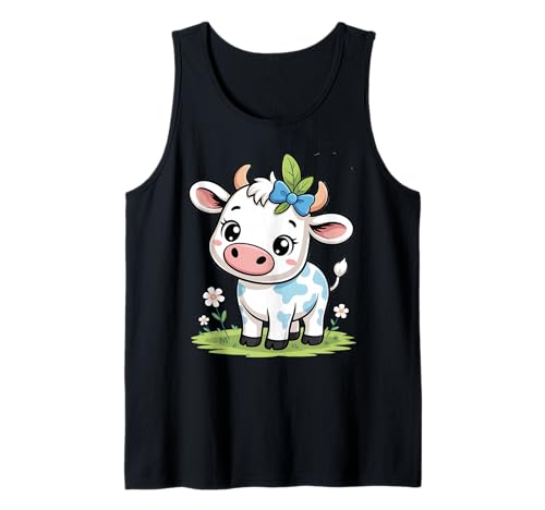 Niedliche Kawaii-Kuh-Baby mit Schleife Cartoon-Tierkunst Tank Top Niedliche Kawaii-Kuh-Baby mit Schleife Cartoon-Tierkunst Tank Top von Adorable Farm Animal Kawaii Cow Gifts & Apparel