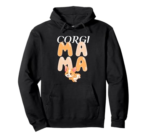 Corgi Mama Niedlicher Cartoon-Welpen-Hundeliebhaber Kunst Pullover Hoodie von Adorable Funny Corgi Dog Mom Mama Tees