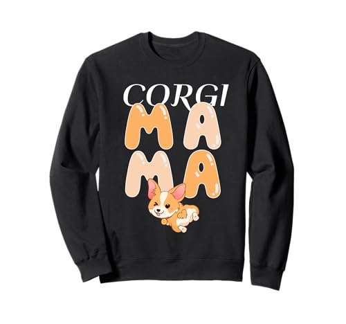 Corgi Mama Niedlicher Cartoon-Welpen-Hundeliebhaber Kunst Sweatshirt von Adorable Funny Corgi Dog Mom Mama Tees