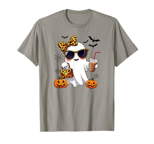 Kokette Leopard Ghost Girl Kaffee Halloween Bougie Woman T-Shirt Kokette Leopard Ghost Girl Kaffee Halloween Bougie Woman T-Shirt von Adorable Ghost Girls For Halloween And Autumn