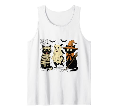 Niedliche Halloween-Katzen, Hexe, Geist, Mama, gruselig, lustiges Kätzchen Tank Top Niedliche Halloween-Katzen, Hexe, Geist, Mama, gruselig, lustiges Kätzchen Tank Top von Adorable Halloween featuring three black cats Tee