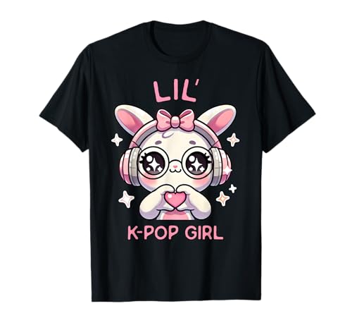 Süßes kleines K-Pop-Mädchen, Kpop-Girls-Fan-Souvenir, Kawaii-Musik T-Shirt von Adorable K-Pop Bunny K-Pop Heart Finger Gifts