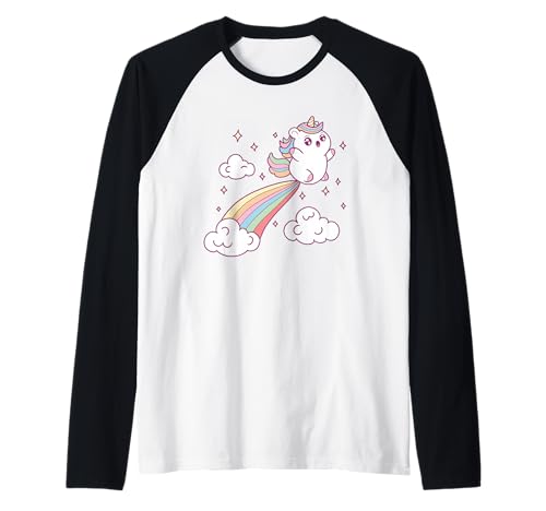 Einhorn für Mädchen Niedliches Regenbogen Magisches Einhorn Fliegend Raglan Einhorn für Mädchen Niedliches Regenbogen Magisches Einhorn Fliegend Raglan von Adorable Magical Rainbow Unicorn Kawaii Gifts Co.
