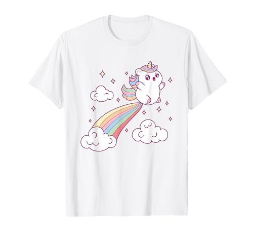 Einhorn für Mädchen Niedliches Regenbogen Magisches Einhorn Fliegend T-Shirt Einhorn für Mädchen Niedliches Regenbogen Magisches Einhorn Fliegend T-Shirt von Adorable Magical Rainbow Unicorn Kawaii Gifts Co.