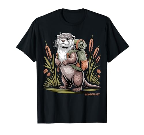 Niedlicher Wanderrucksack Otter Natur Explorer Art T-Shirt von Adorable Otter Wilderness Adventure Trail Apparel