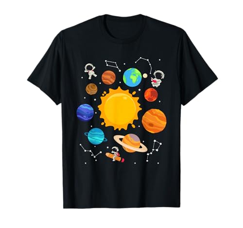 Niedliches Sonnensystem Weltraum Planeten Astronaut Kinder T-Shirt von Adorable Solar System Space Planet Galaxy Explorer