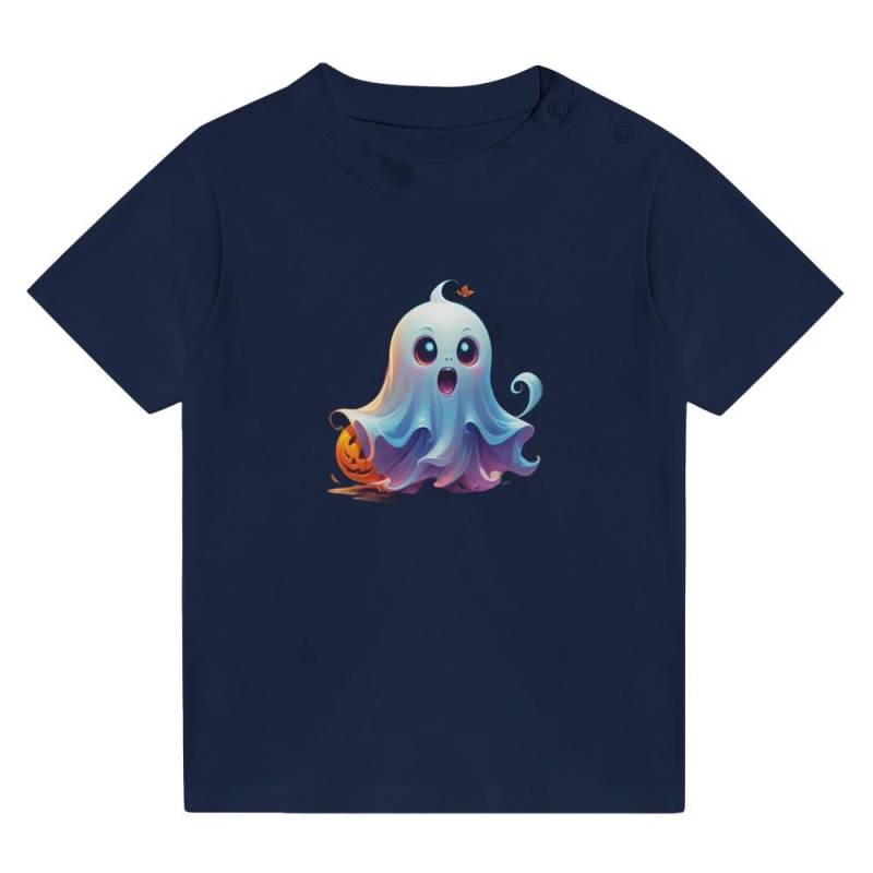 Baby Crewneck T-Shirt Halloween Ghost & Pumpkin von AdorableCutiepies