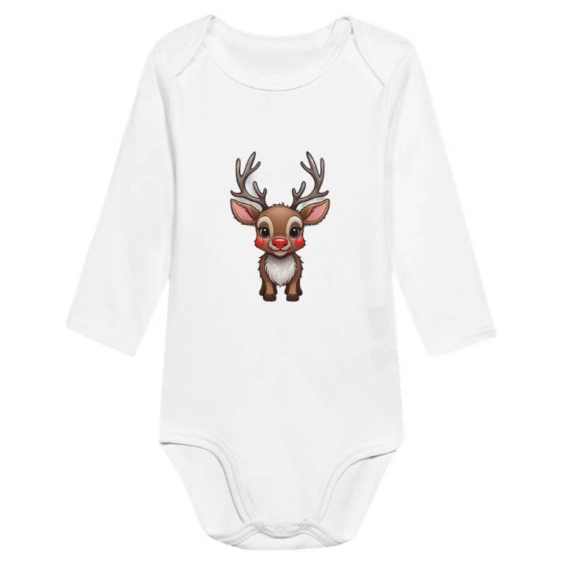 Baby Long Sleeve Bodysuit Cute Christmas Holiday Reindeer von AdorableCutiepies
