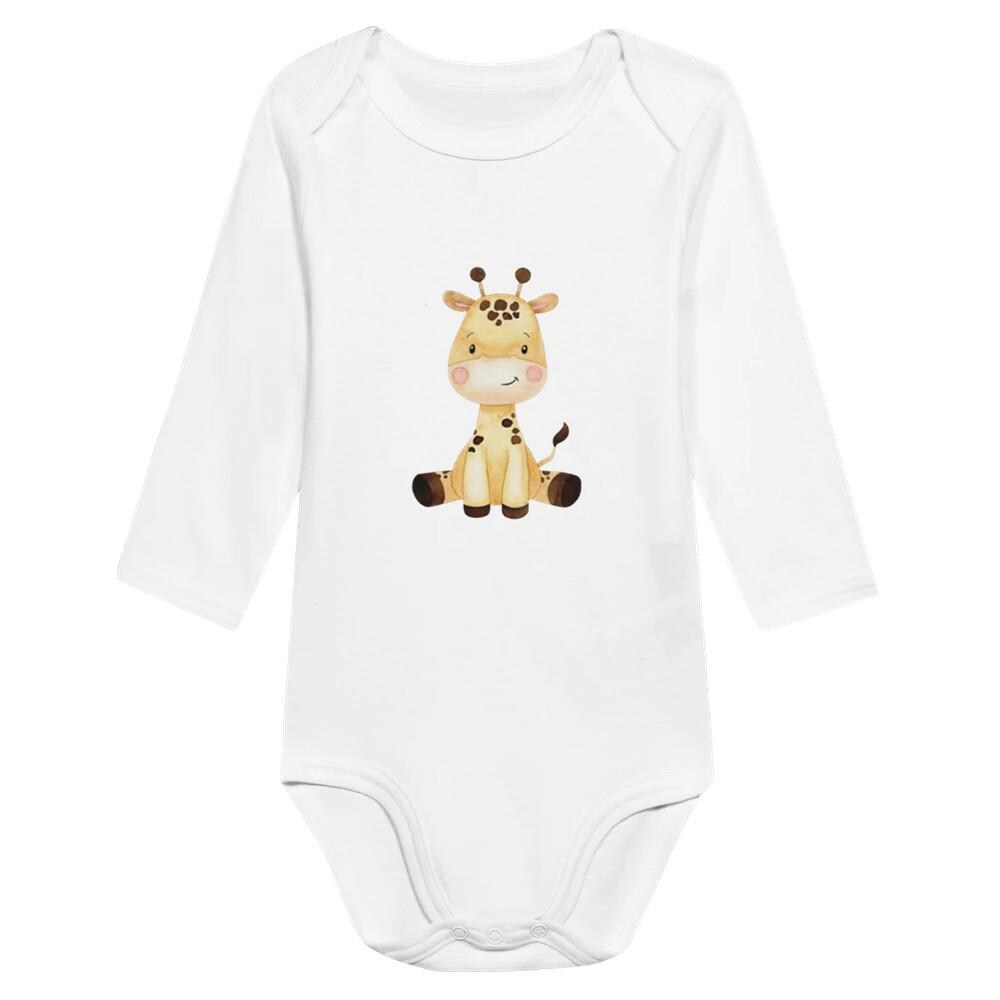 Süße Giraffe - Langarmbodysuit Mit Giraffen-Design 100% Baumwolle, Super Weich & Bequem | 0-12 Monate von AdorableCutiepies