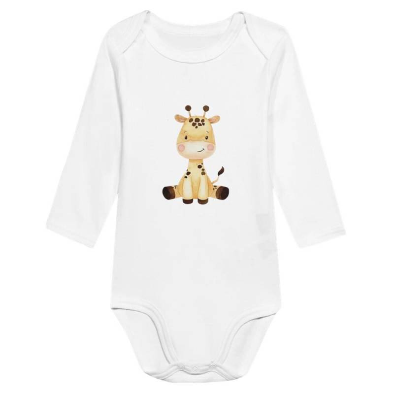 Süße Giraffe - Langarmbodysuit Mit Giraffen-Design 100% Baumwolle, Super Weich & Bequem | 0-12 Monate von AdorableCutiepies
