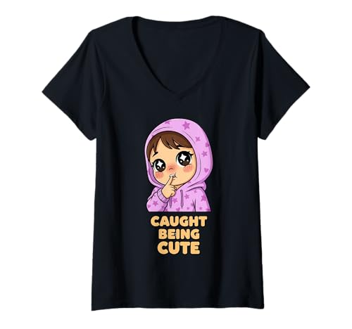 Damen Netter Fingerbiss -Trend -T -Shirt für Mädchen und Frauen T-Shirt mit V-Ausschnitt Damen Netter Fingerbiss -Trend -T -Shirt für Mädchen und Frauen T-Shirt mit V-Ausschnitt von Adorably Finger Bite Trendy Apparel