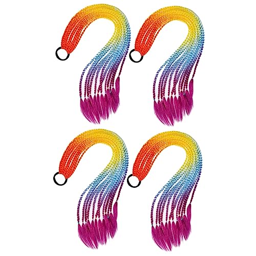 Adorainbow Geflochtene Perücken Sets/Stück Haargummis Für Mädchen Gehäkelte Haarbox-Zöpfe Flechthaar Puppenperücke Bunte Haargummis Für Zöpfe Pferdeschwanzhalter Ringgeflecht Haarseil von Adorainbow