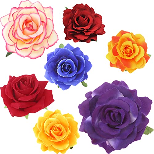 Adorainbow Künstliche Blumen-Haarspange Große Rosenblüten-Haarspange Blumenbrosche Für Frauen Party von Adorainbow