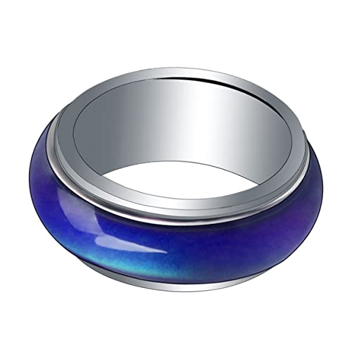 Adorainbow Thermochromer Ring Herrenringe Aus Edelstahl Trendige Ringe Fingerringe Für Männer Ringe Für Herren Aus Edelstahl Stimmungsringe Gefühlsring Schmuck Kind Kupfer Mode von Adorainbow