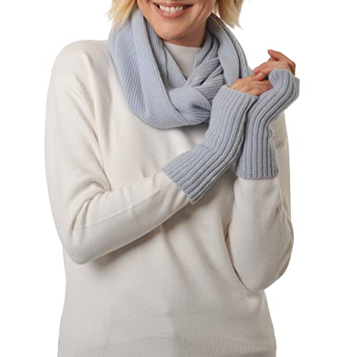 Fingerloser Handschuh – Handgelenkwärmer – Kaschmir Merino Knit, hellblau, Einheitsgröße von Adorawool