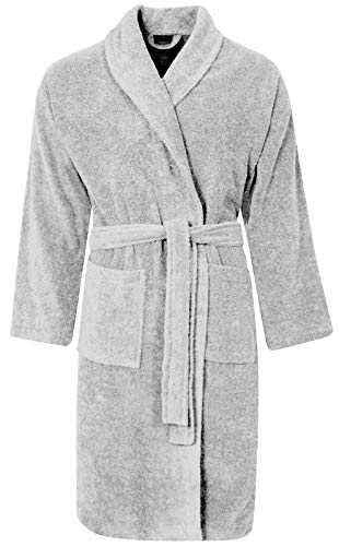Adore Home Frottee Bademantel 100% Baumwolle für Damen & Herren - XXL, Silber von Adore Home