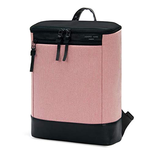 Adore June Damen-Rucksack Kym Rosa, Modischer kleiner Rucksack, Recycling Material, Handgefertigt in Europa, 24 x 30 x 10 cm von Adore June